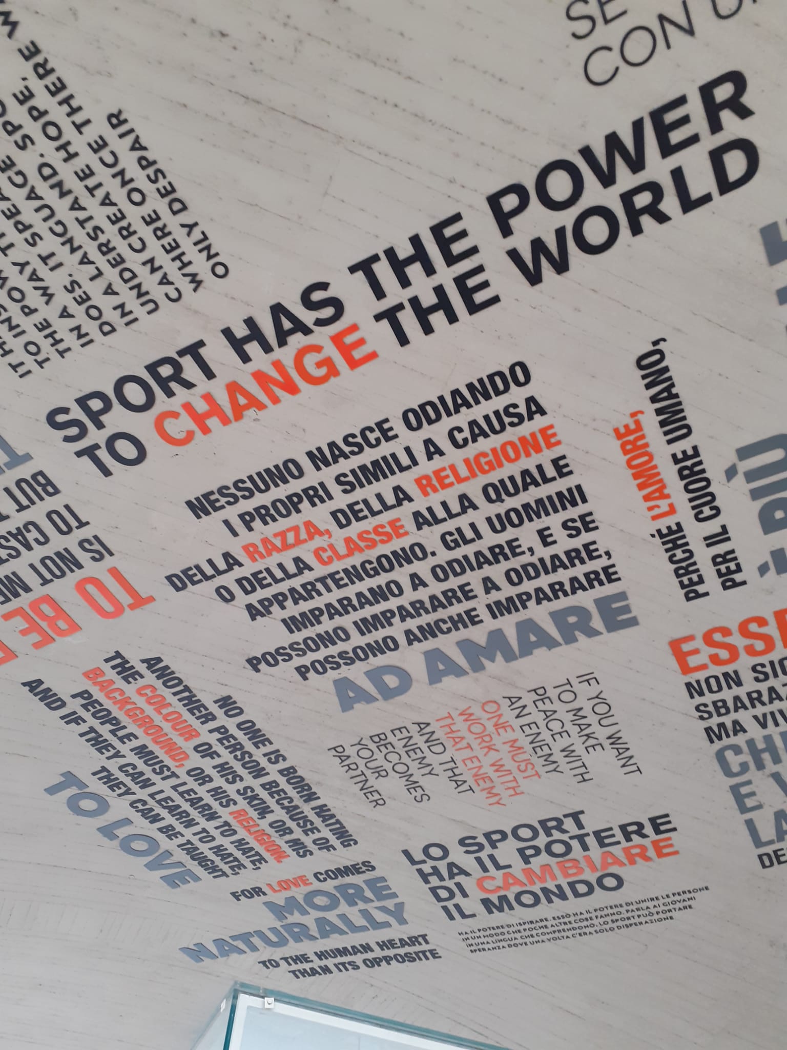 “Lo sport ha il potere di cambiare il mondo…”
