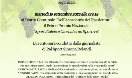 Comune di Montecarlo (LU): Premio Nazionale “Sport, calcio e giornalismo sportivo”
